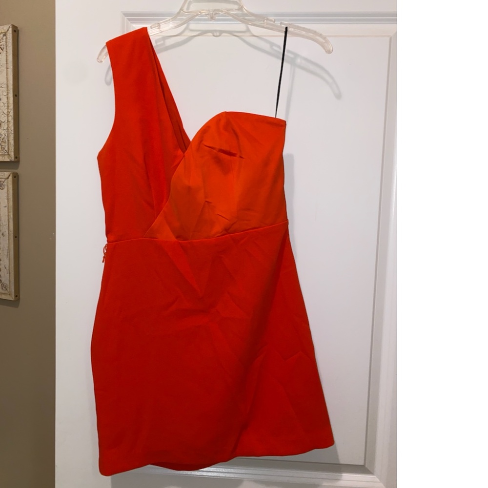 NBD Jasper Mini Dress in Red Orange MEDIUM